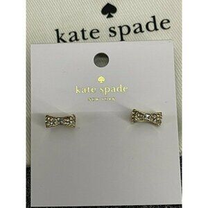 Kate Spade Pave Gold-Tone Mini Bow Stud Earrings